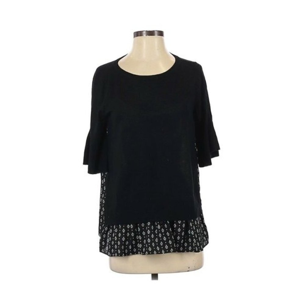Ann Taylor LOFT Multicolor Mixed Media Sweater